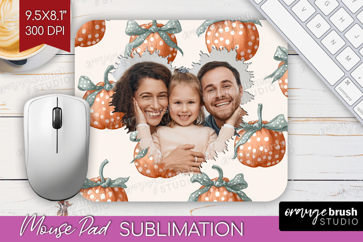Pumpkun Photo Mouse Pad PNG - Fall Picture Frame Mouse Pad