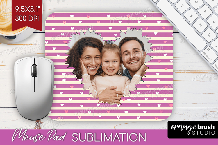 Heart Pattern Photo Mouse Pad PNG - Valentines Day Picture