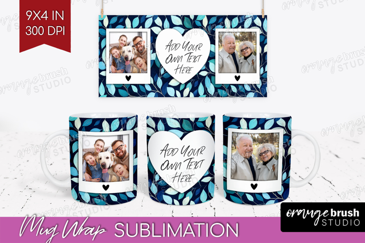 Eucalyptus Photo Mug Wrap PNG - Botanical Picture Frame Mug