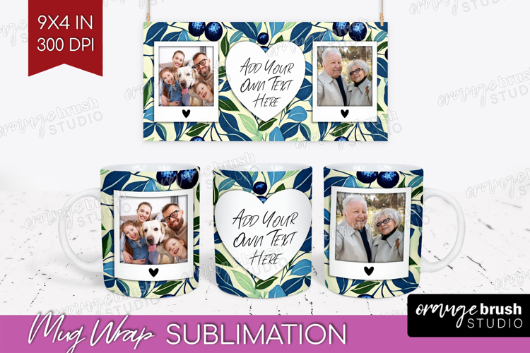 Eucalyptus Photo Mug Wrap PNG - Botanical Picture Frame Mug