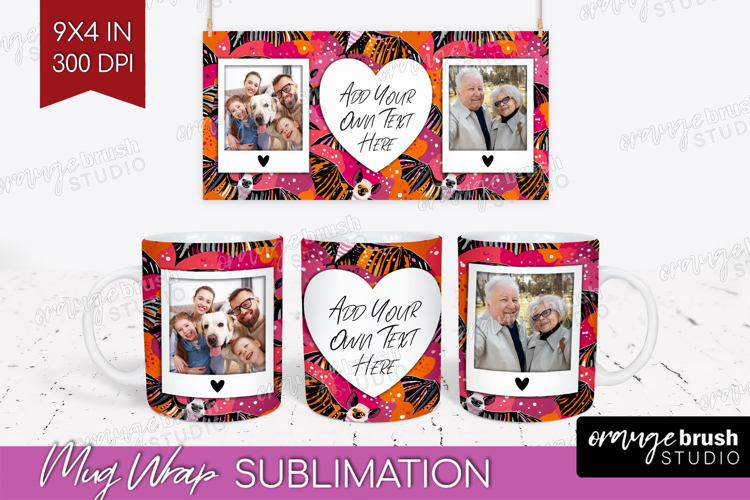 Halloween Photo Mug Wrap PNG - Brush Stroke Picture Frame