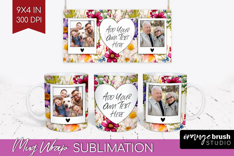 Spring Photo Mug Wrap PNG - Flowers Picture Frame Mug