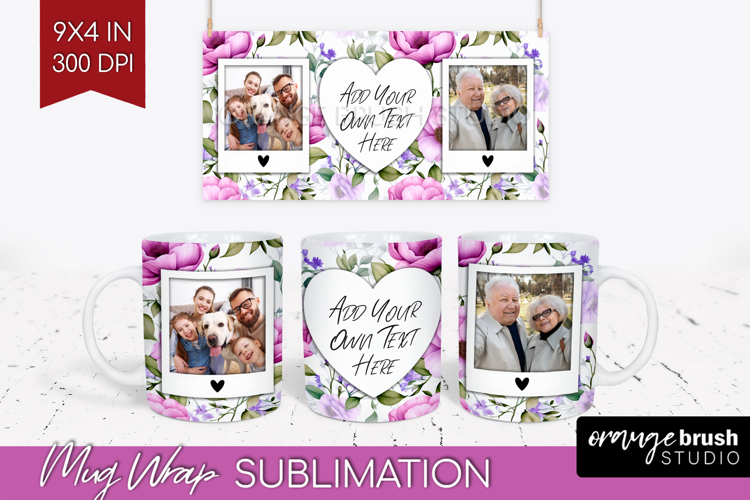 Spring Photo Mug Wrap PNG - Flowers Picture Frame Mug