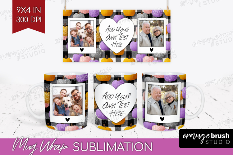 Halloween Photo Mug Wrap PNG - Spooky Picture Frame Mug