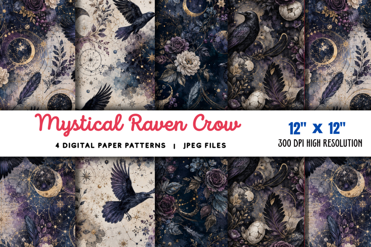 Mystical Raven Crow Junk Journal JPG