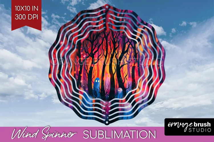 Neon Halloween Wind Spinner, Spooky Wind Spinner Sublimation
