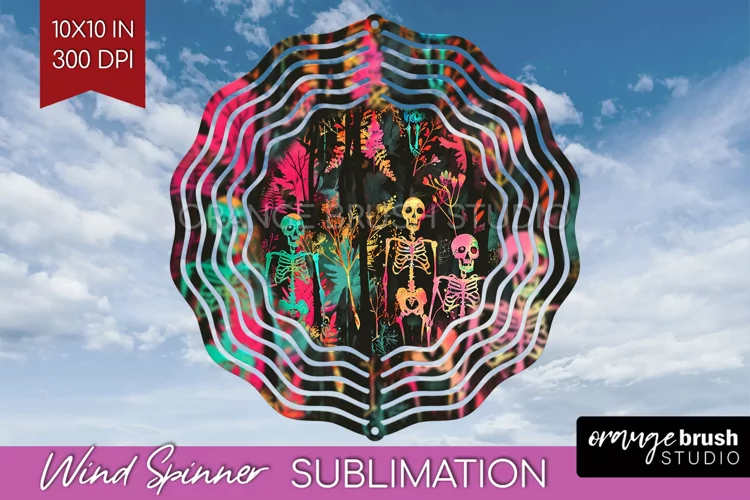 Neon Halloween Wind Spinner, Spooky Wind Spinner Sublimation