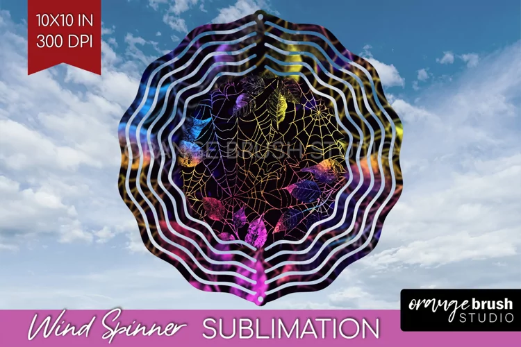 Neon Halloween Wind Spinner, Spooky Wind Spinner Sublimation