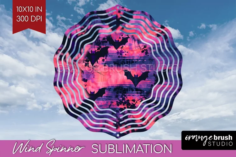 Neon Halloween Wind Spinner, Spooky Wind Spinner Sublimation