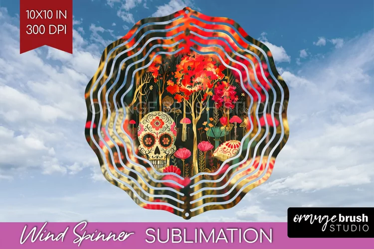 Neon Halloween Wind Spinner, Spooky Wind Spinner Sublimation