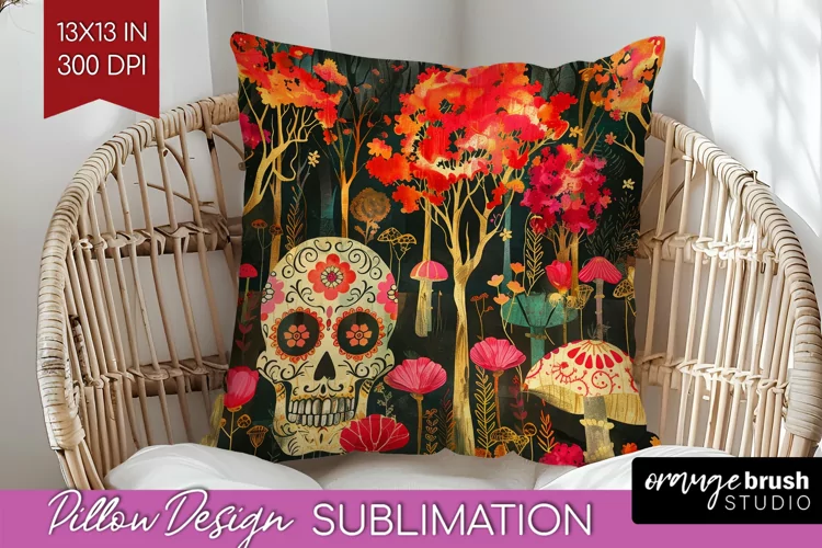 Neon Halloween Pillow Sublimation - Spooky Pillow Cover