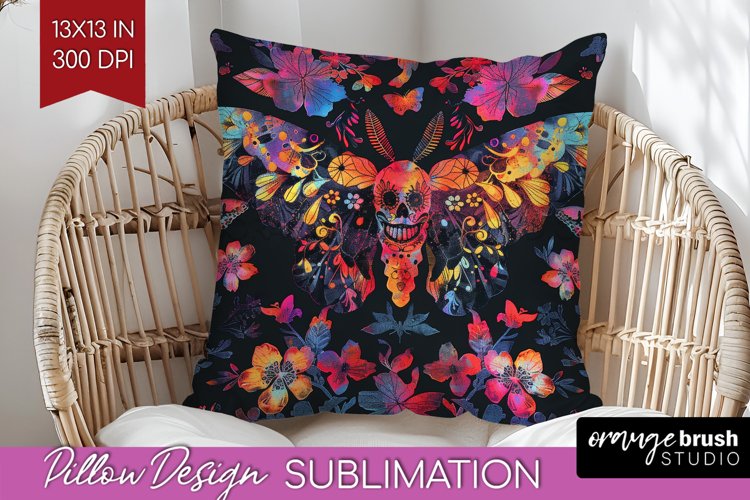 Neon Halloween Pillow Sublimation - Spooky Pillow Cover example image 1