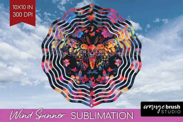 Neon Halloween Wind Spinner, Spooky Wind Spinner Sublimation