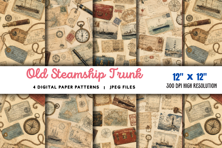 Old Steamship Trunk Stickers JPG
