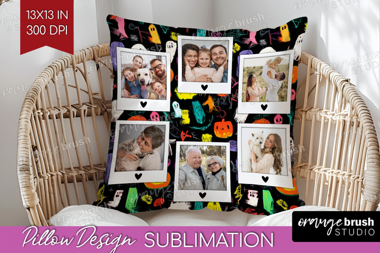 Halloween Photo Pillow PNG - Brush Stroke Picture Frame example image 1
