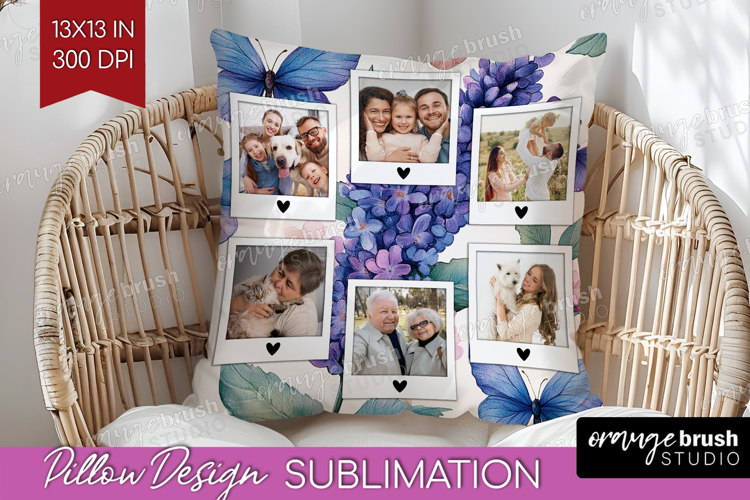 Floral Photo Pillow PNG - Sping Flowers Picture Frame Pillow