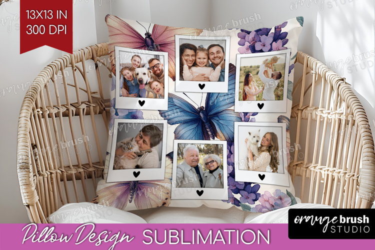 Floral Photo Pillow PNG - Sping Flowers Picture Frame Pillow