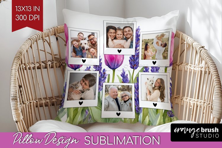 Wildflowers Photo Pillow PNG - Floral Picture Frame Pillow