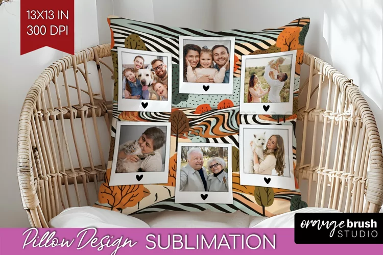 Autumn Photo Frame Pillow Sublimation - Add Your Picture