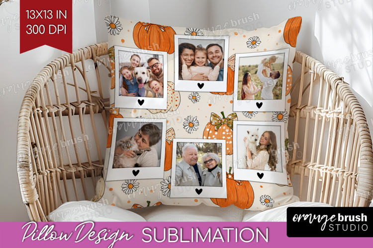 Pumpkun Photo Pillow PNG - Fall Picture Frame Pillow Cover