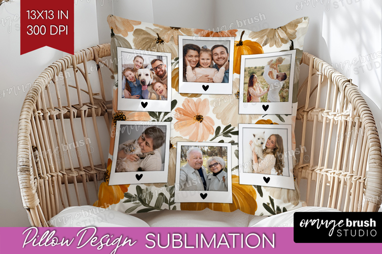 Pumpkun Photo Pillow PNG - Fall Picture Frame Pillow Cover