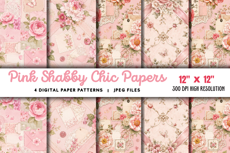 Pink Shabby Chic Papers JPG