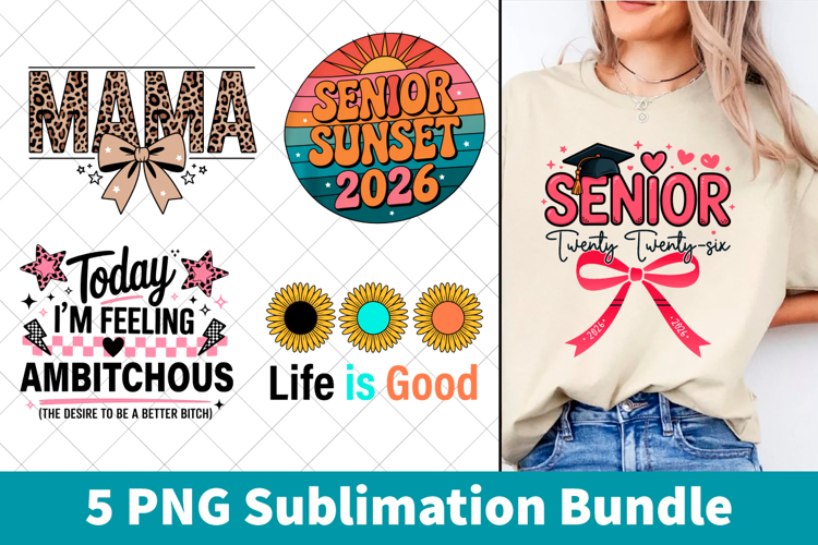 5 PNG Sublimation design Bundle