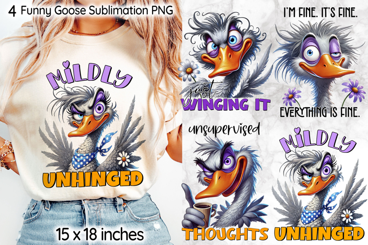 Sarcastic Sublimation, Funny Goose, Mildly Unhinged Print