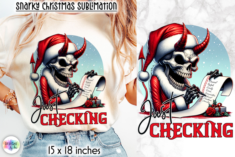 Christmas Skull Snarky Sublimation, Funny Dark Santa PNG