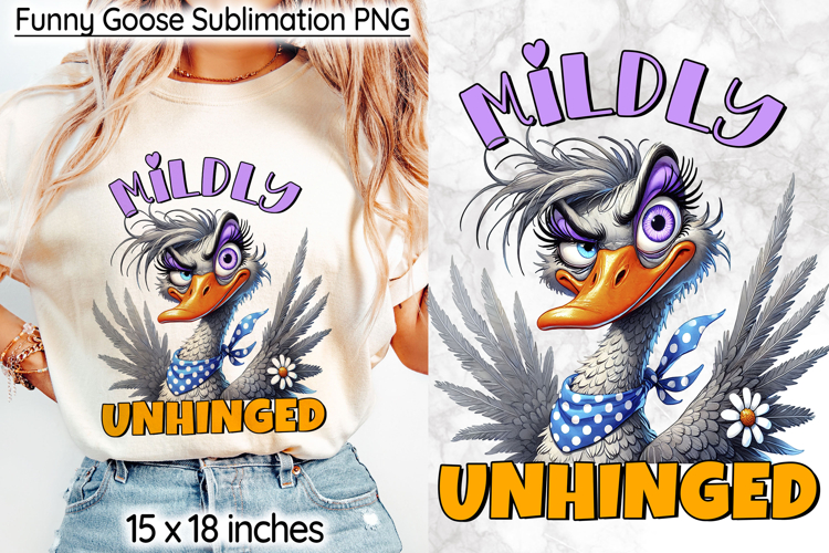 Funny Goose Sublimation, Mildly Unhinged Sarcastic Print