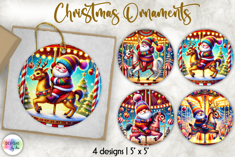 Christmas Ornament Sublimation, Cute Nordic Gnome Ornament