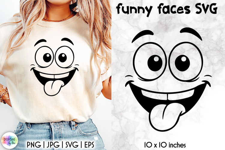 Funny Smiley Face SVG, Sarcastic Cartoon Face Expression PNG
