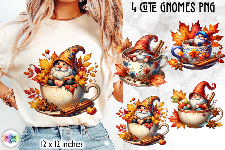 Cute Autumn Gnomes PNG, Fall Harvest Gnome Sublimation