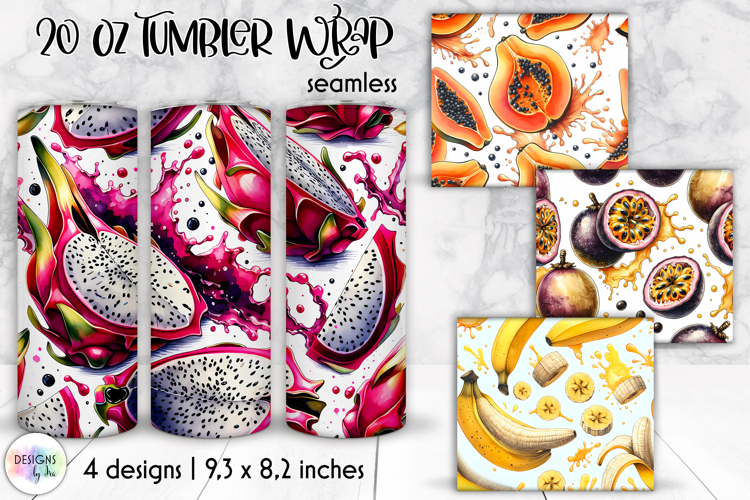 Fruits & Berries Seamless Tumbler Wrap, 20 oz Juicy Tumbler