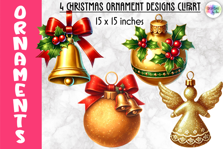Christmas Ornaments Clipart, Christmas Tree Baubles PNG
