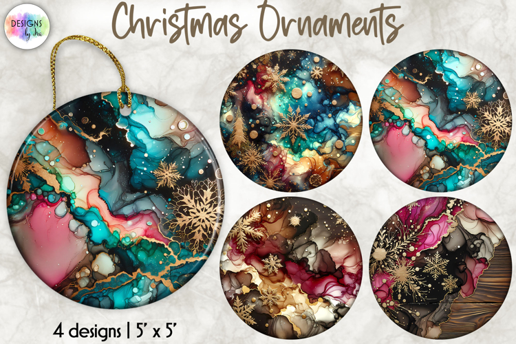 Christmas Ornaments Sublimation, Alcohol Ink Ornaments