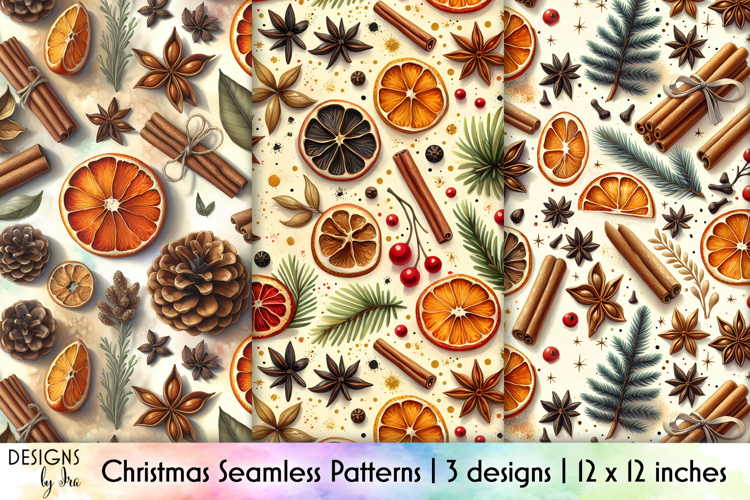 Christmas Seamless Patterns, Holiday Digital Paper