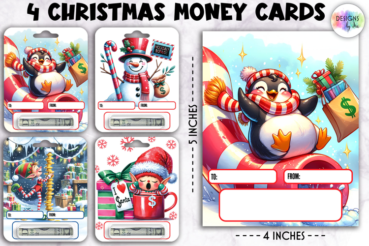 Christmas Money Cards, Printable Gift Card Holders