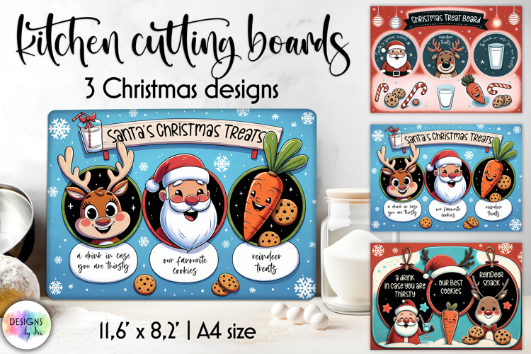 Christmas Treat Board Sublimation, Santas Tray PNG