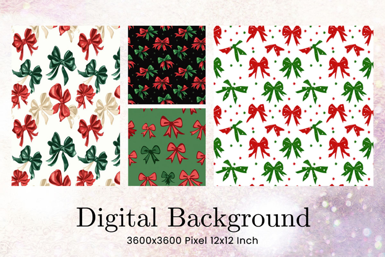 Bow Ribbon Background Bow Digital Paper Pattern Wallpaper_5