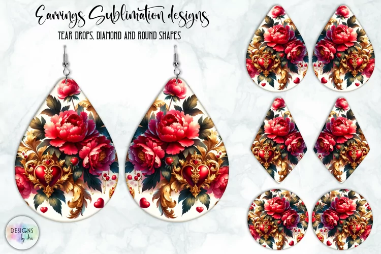 Baroque Flowers Earrings Design, Vintage Floral Earrings