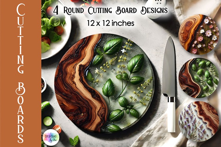 Herb Botanical Resin Cutting Board, Kitchen Cutting Boards