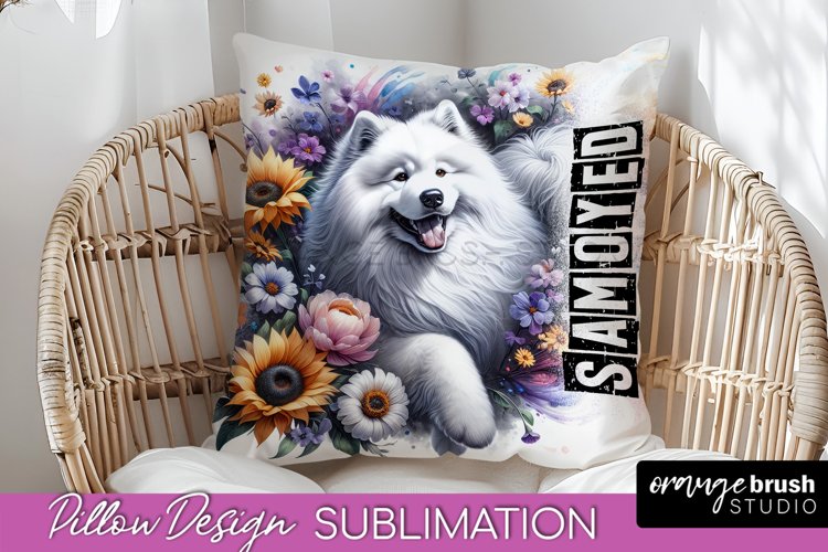 Dog Pillow Cover - Dog Mom Floral Pillow Sublimation