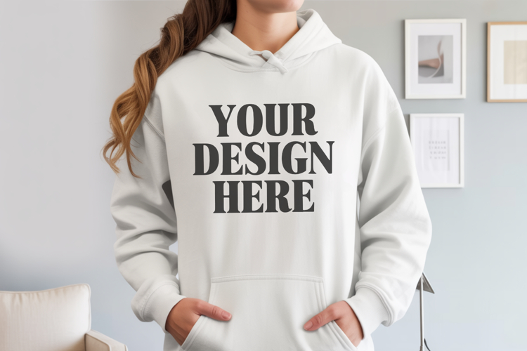 Sand Gildan 18500 Hoodie Mockup ,Cozy Unisex Sweatshirt Mock