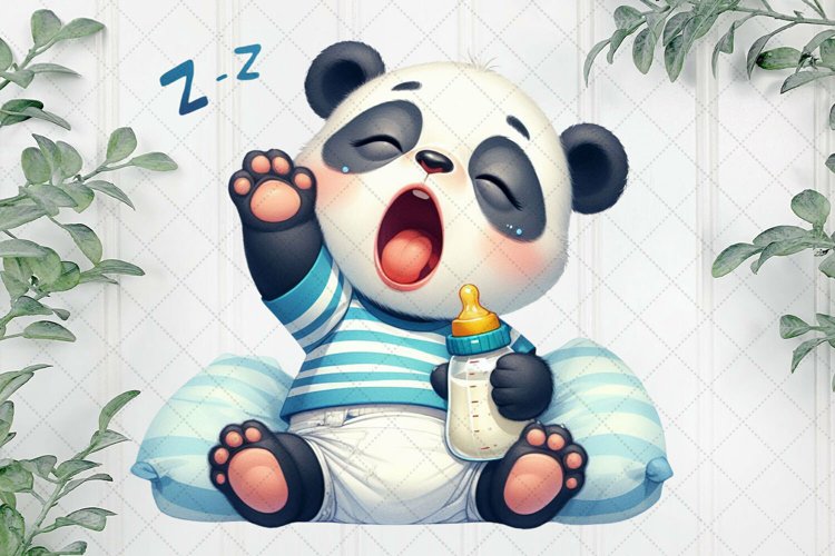 Blue Baby Panda Sublimation example image 1