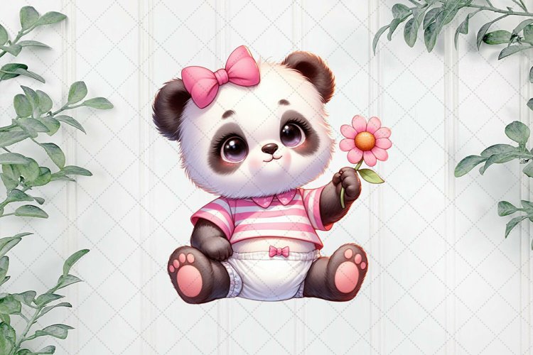 Pink Baby Panda Sublimation example image 1