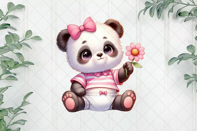 Pink Baby Panda Sublimation