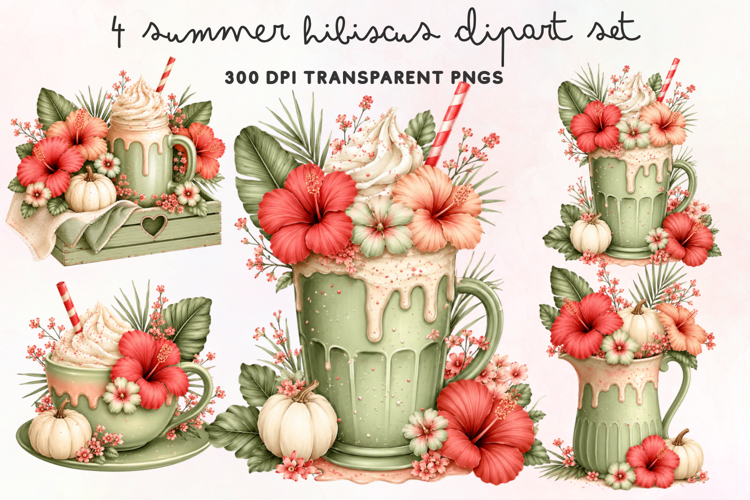 Summer Hibiscus Clipart PNG
