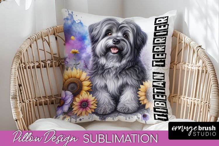Dog Pillow Cover - Dog Mom Floral Pillow Sublimation