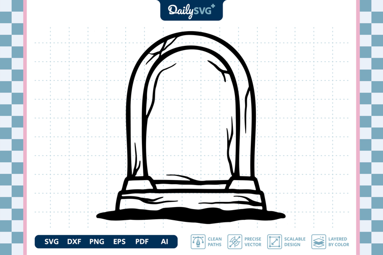 Tombstone Bold Line SVG Halloween Graveyard Cut File